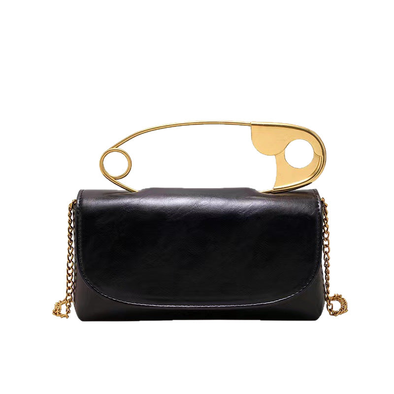 Women's Personalized Paper Clip Fashionable Korean Style Chain Portable Bags