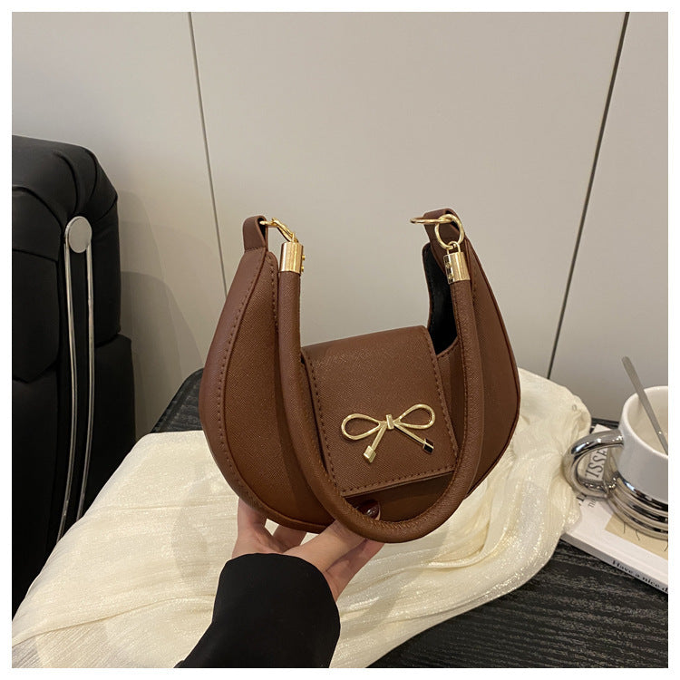 Women's Underarm Simple Retro Solid Color Spring Bow Fashion Women's Shoulder Bag