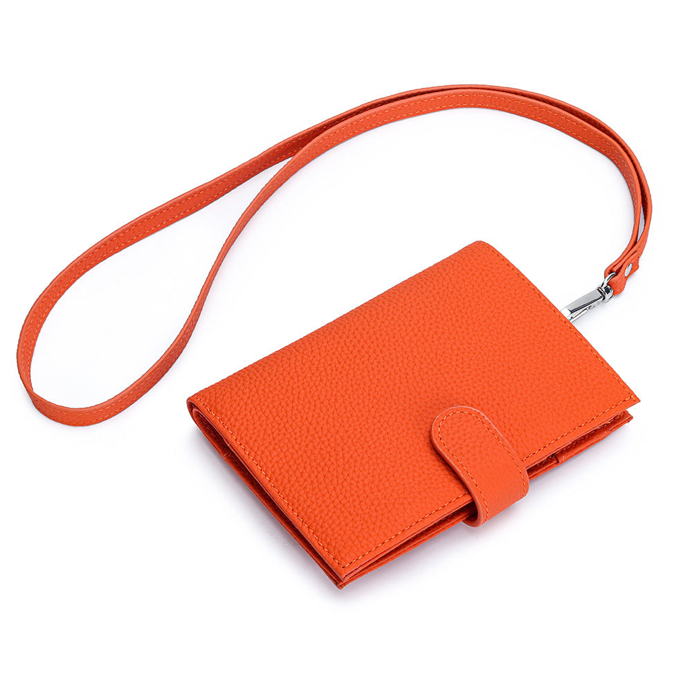 Leather Passport Wrapper Credentials Storage Zipper Ladies Wallet