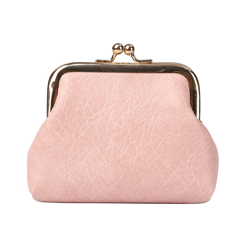 Retro Fashion Short Mini Clutch Oil Wax Leather Earphone Ladies Wallet