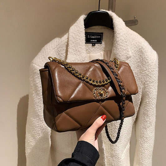 Pretty Popular Simplicity Rhombus Embroidery Line Crossbody Bags