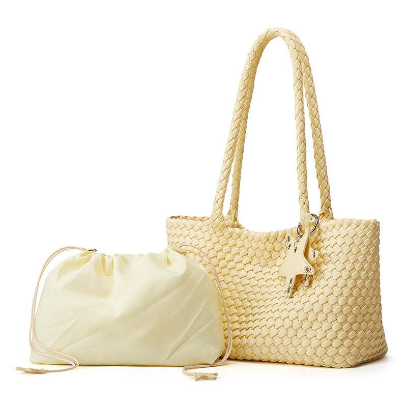 Women's Horizontal Hand-woven Large Capacity Mother Portable Women's Shoulder Bag