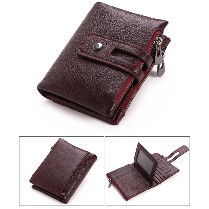 Men's Genuine Leather Enterprise Crazy Horse Double Men's Wallets