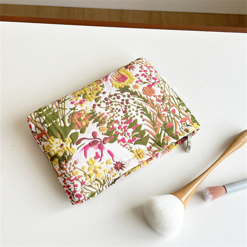 Cluster Hand-held Portable Canvas Storage Skin Care Makeup Bag