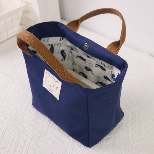 Heat Preservation Lunch Box Canvas Thickened Handbags