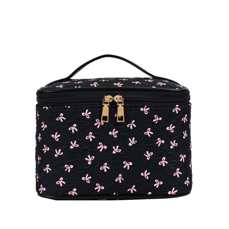 Bow Classic Style Wash Large Capacity Makeup Bag