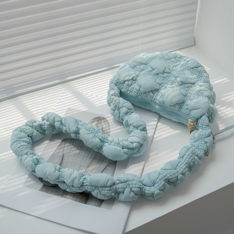 Pleated Cloud Niche Bubble Korean Style Down Shoulder Bags