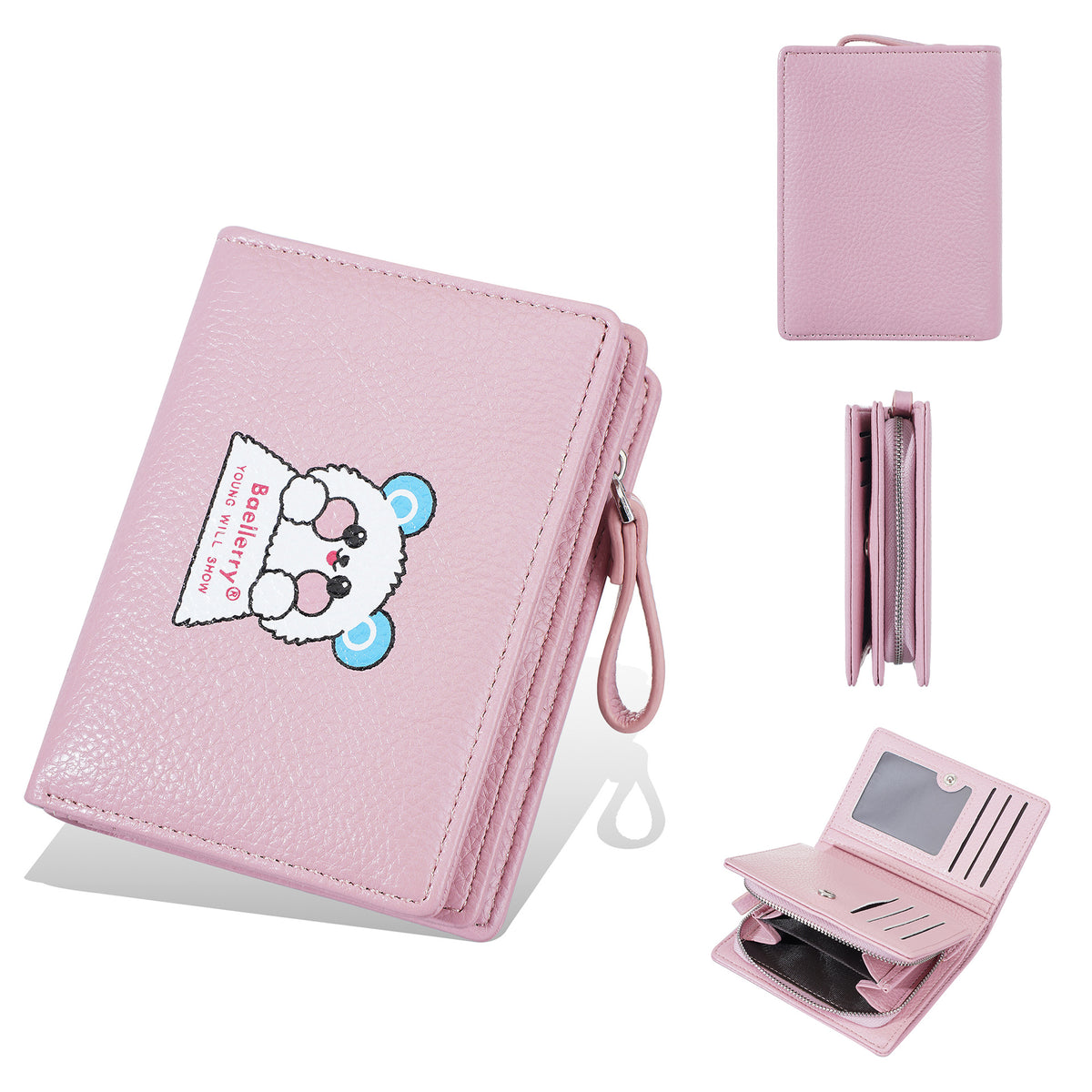 Women's Short Korean Cute Bear Printed Stylish Portable Ladies Wallet