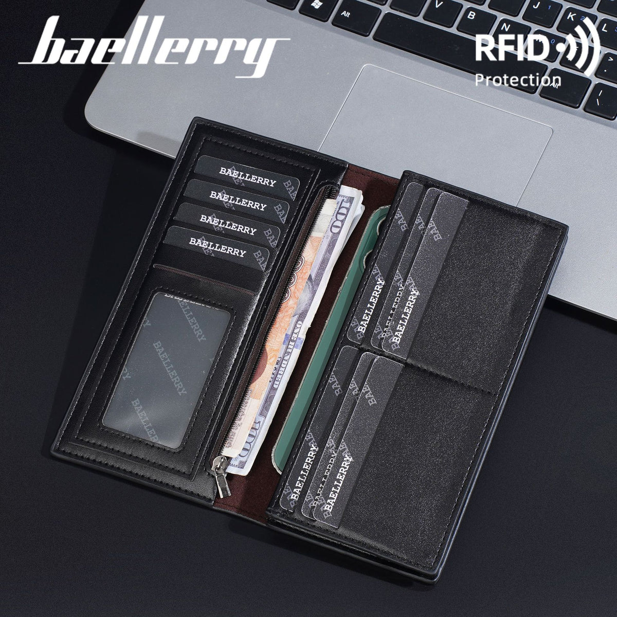 Men's Multiple Slots Business High-grade Zipper Soft Men's Wallet