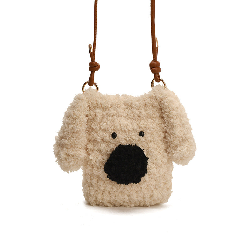 Women's Cartoon Cute Plush Puppy Lightweight Mini Women's Messenger Bag