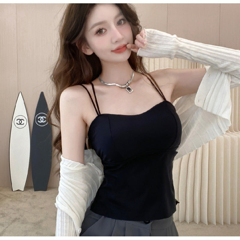Women's Vest Hot Beauty Back Inner Wear Ice Silk Tanks Camis