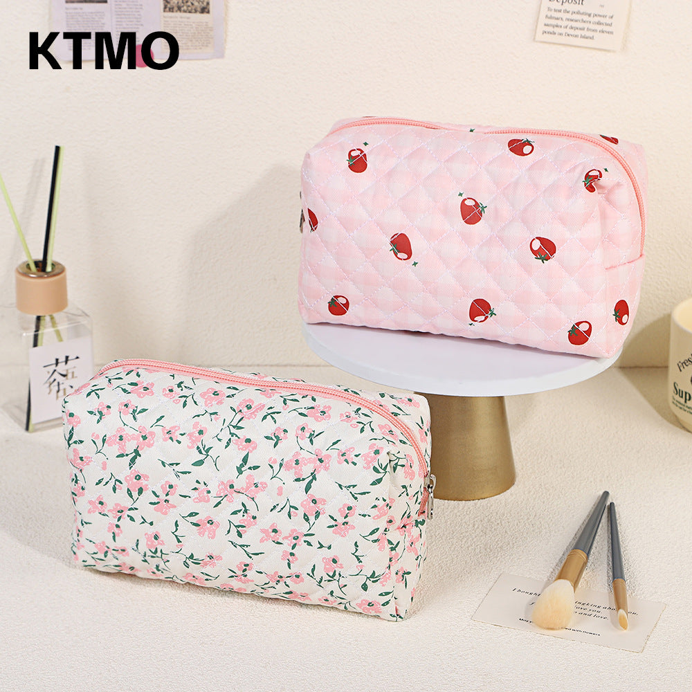 Fresh Floral Cosmetics Storage Exquisite Portable Business Makeup Bag