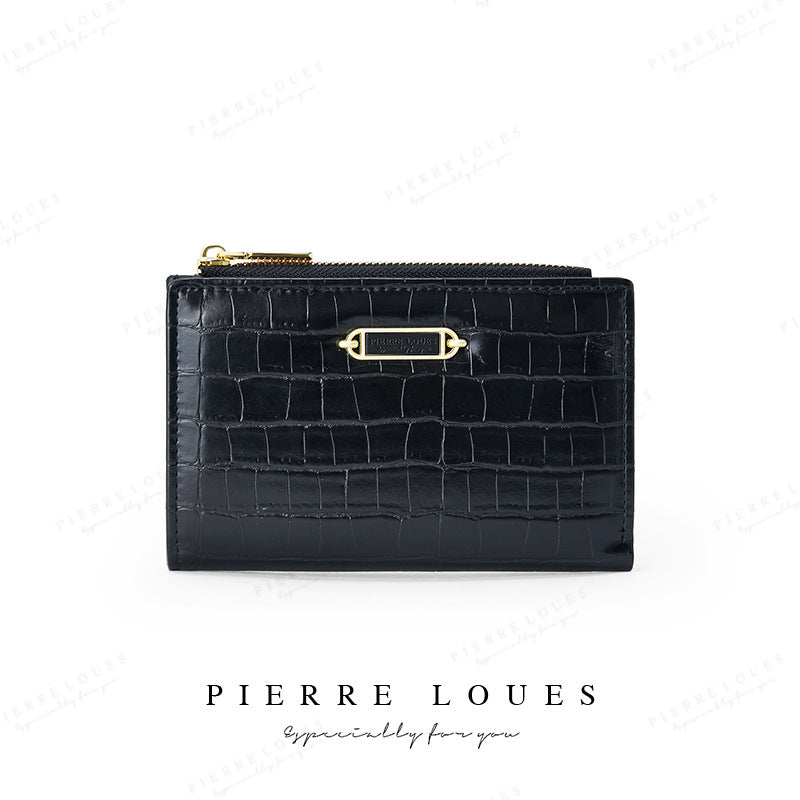Women's Short Retro Crocodile Pattern Clutch Ladies Wallet