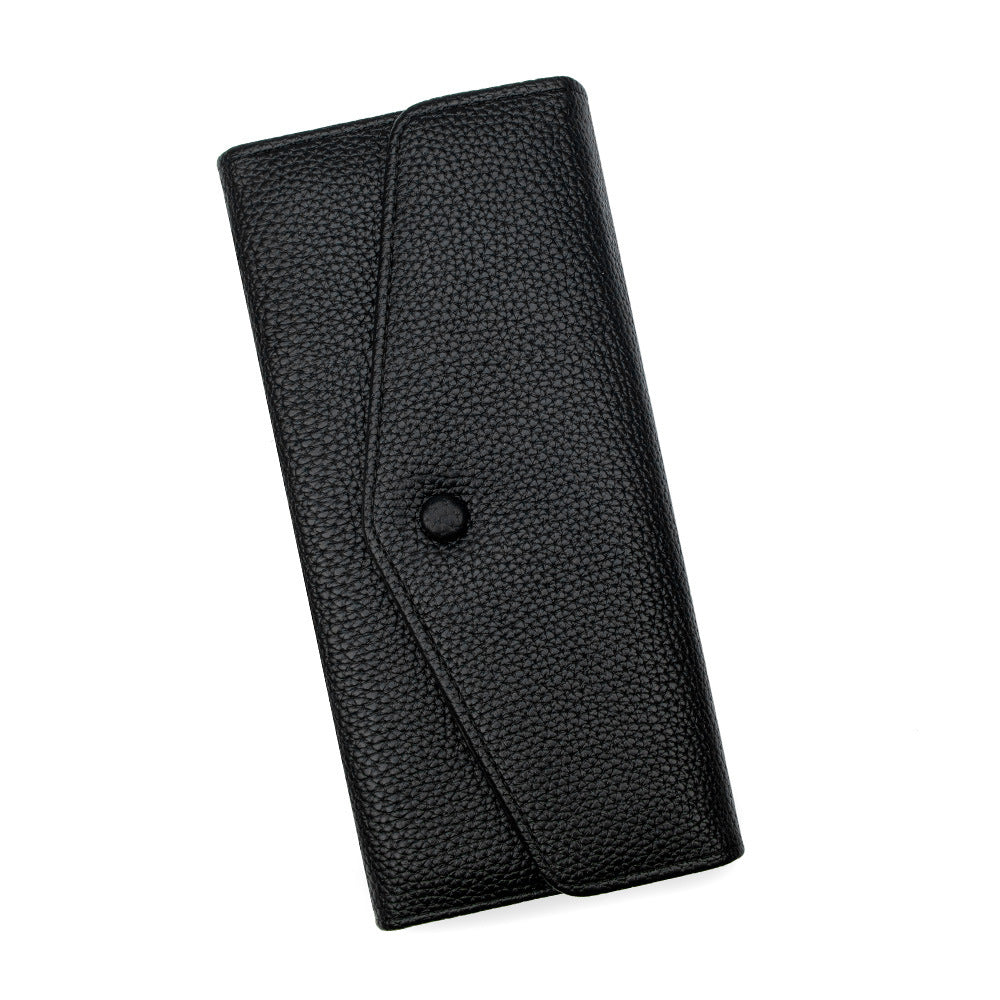 Lychee Pattern Clutch Two Fold Large Ladies Wallet