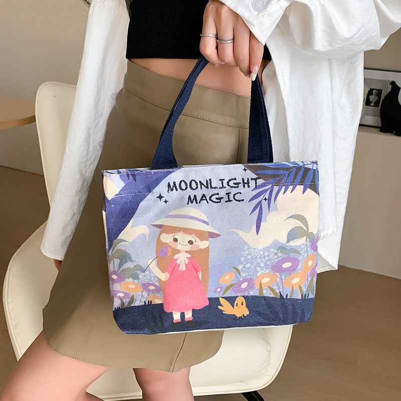 Women's Canvas Cartoon Cabs Korean Style Bags