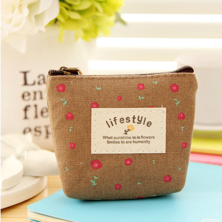 Fresh Floral Pastoral Style Mini Cartoon Coin Purses