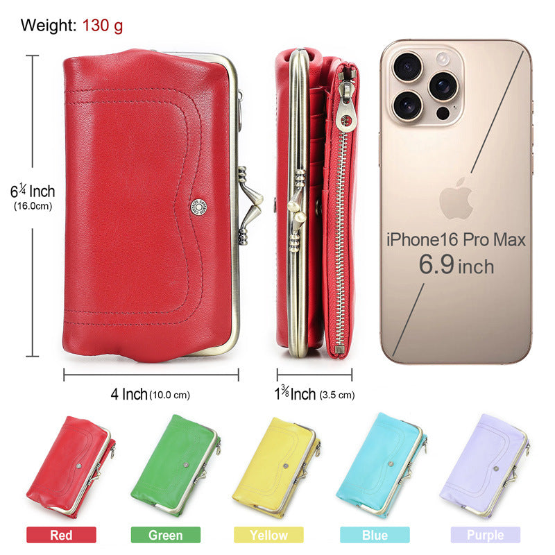 Women's Trend Iron Hinge Swiping Large Capacity Ladies Wallet