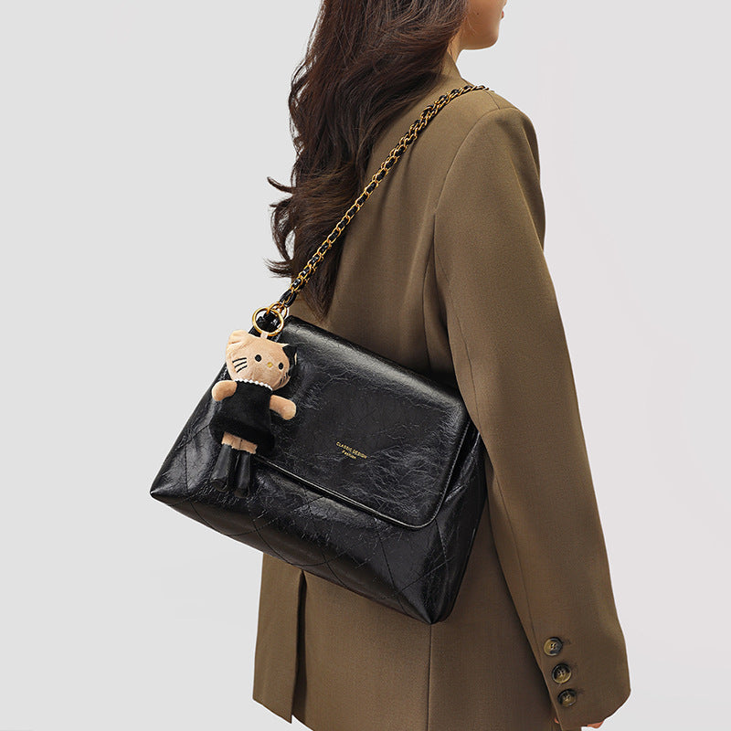Women's Summer Genuine Leather Underarm Chain Bags