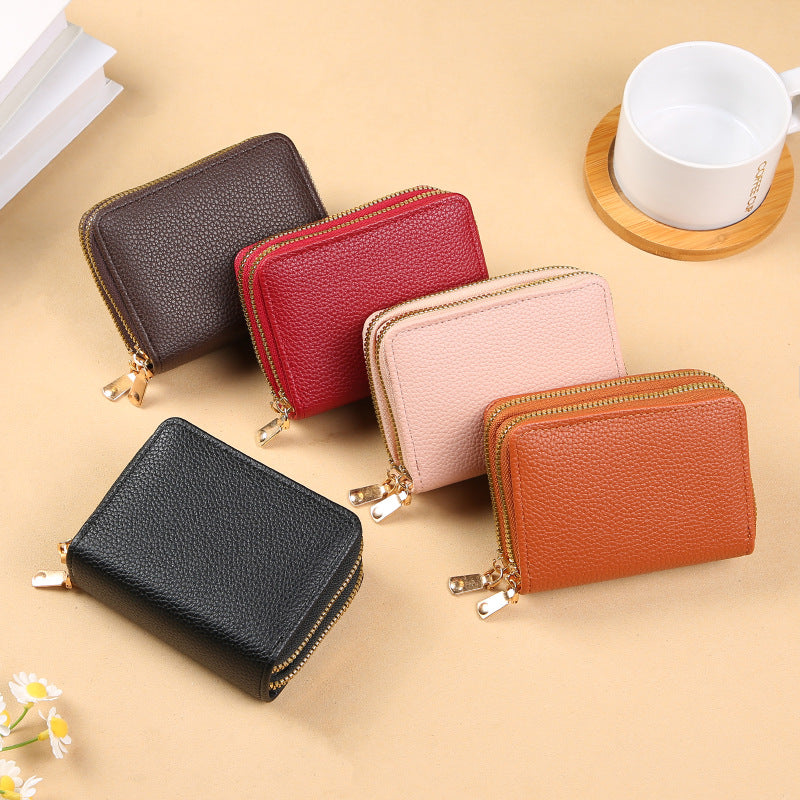 Women's Multifunctional Expanding Double Layer Zipper Large Card Holder