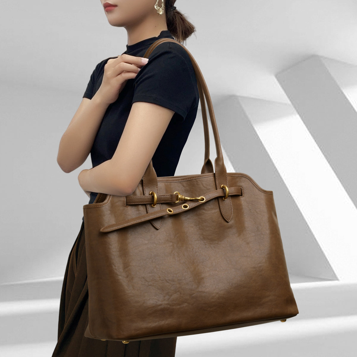 Glamorous Versatile Women's Cowhide Daily Four-way Bags