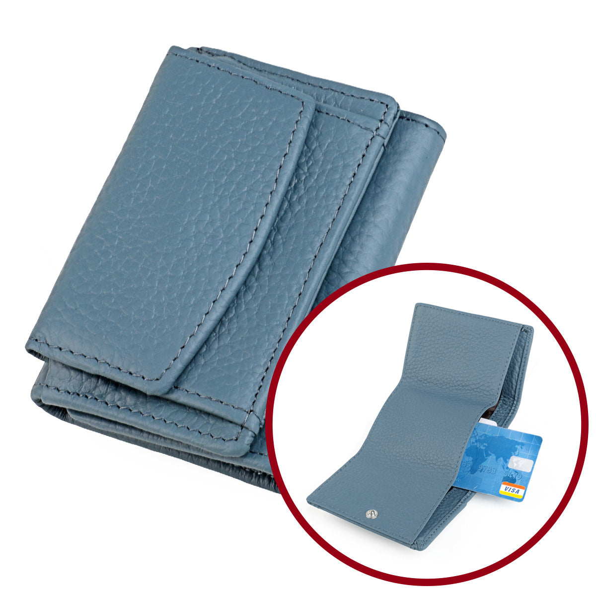 Elegant Women's Genuine Leather Loose Short Coin Purses