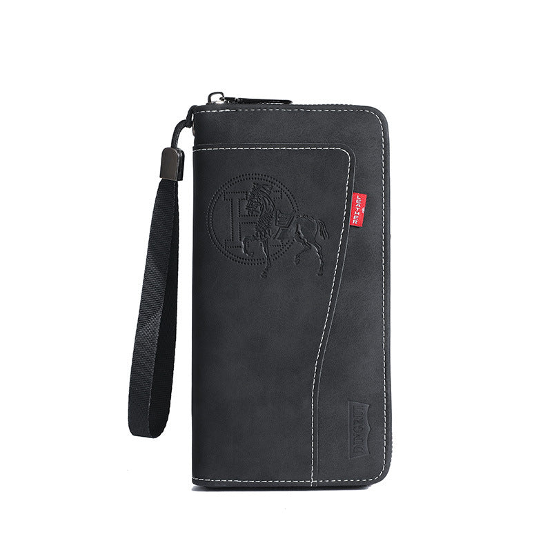 Men's Horse Leather Retro Style Zipper Fashion Short Men's Wallet