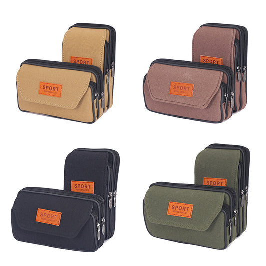 Men's Mobile Cell Horizontal Vertical Hanging Construction Men's Waist Packs