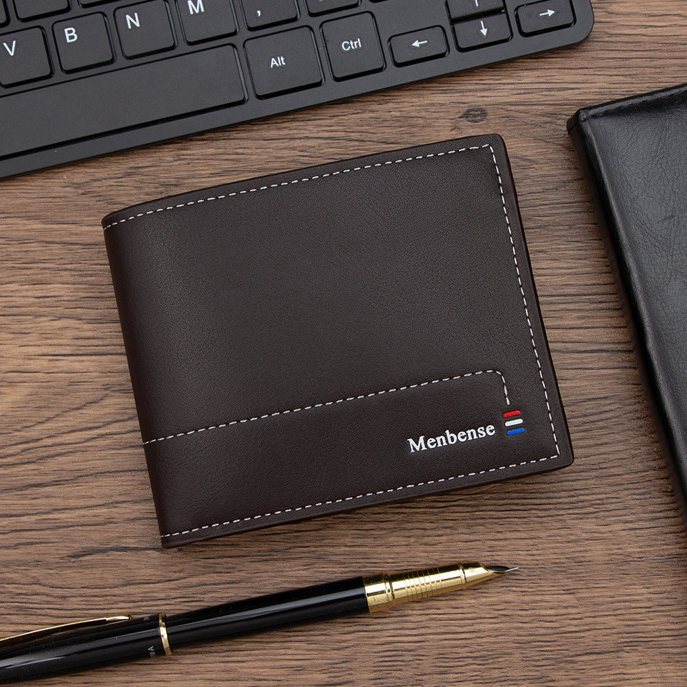 Men's Short Simple Business Multiple Slots Zipper Bags