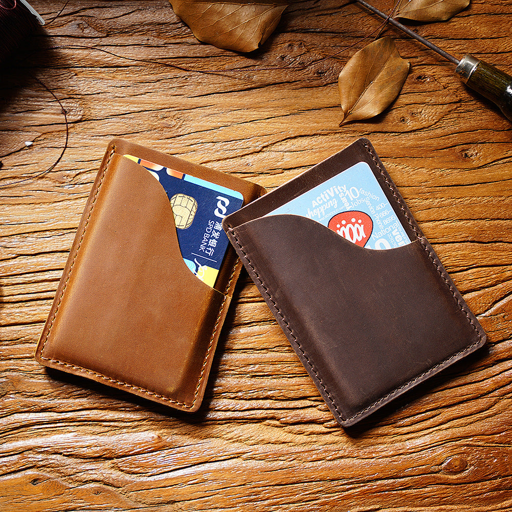 Crazy Horse Leather Simple Change Multifunctional Card Holder