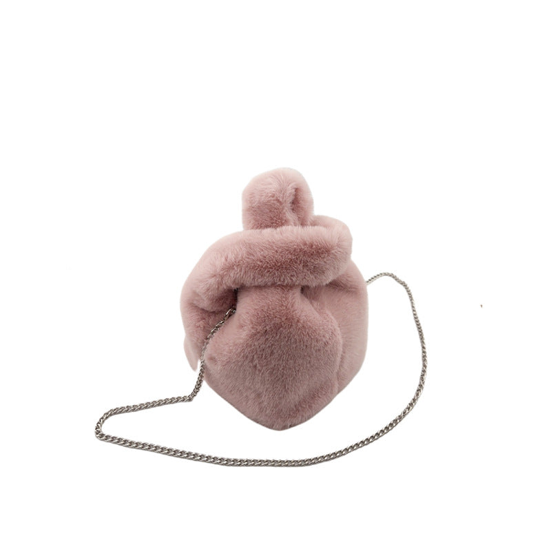 Stylish Imitation Fur Vest Hand Plush Shoulder Bags