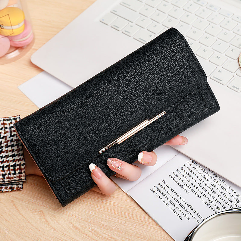 Women's Lychee Pattern Korean Fashion Elegant Ladies Wallets