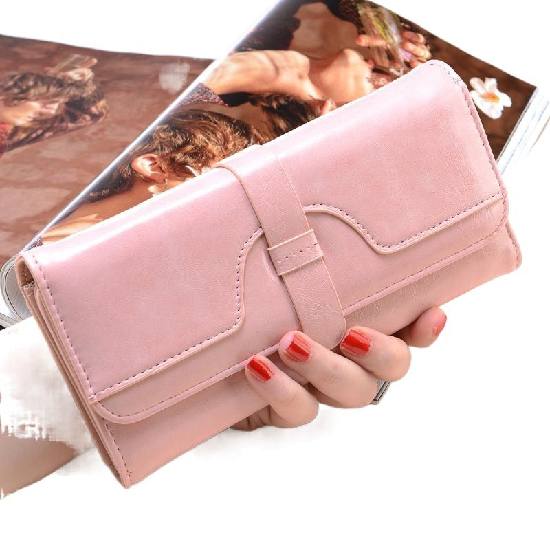 Women's Oil Wax Leather Long Retro Large Capacity Ladies Wallets