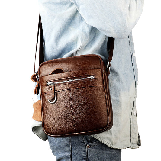 Men's Creative Trendy First Layer Cowhide Men's Chest Bags