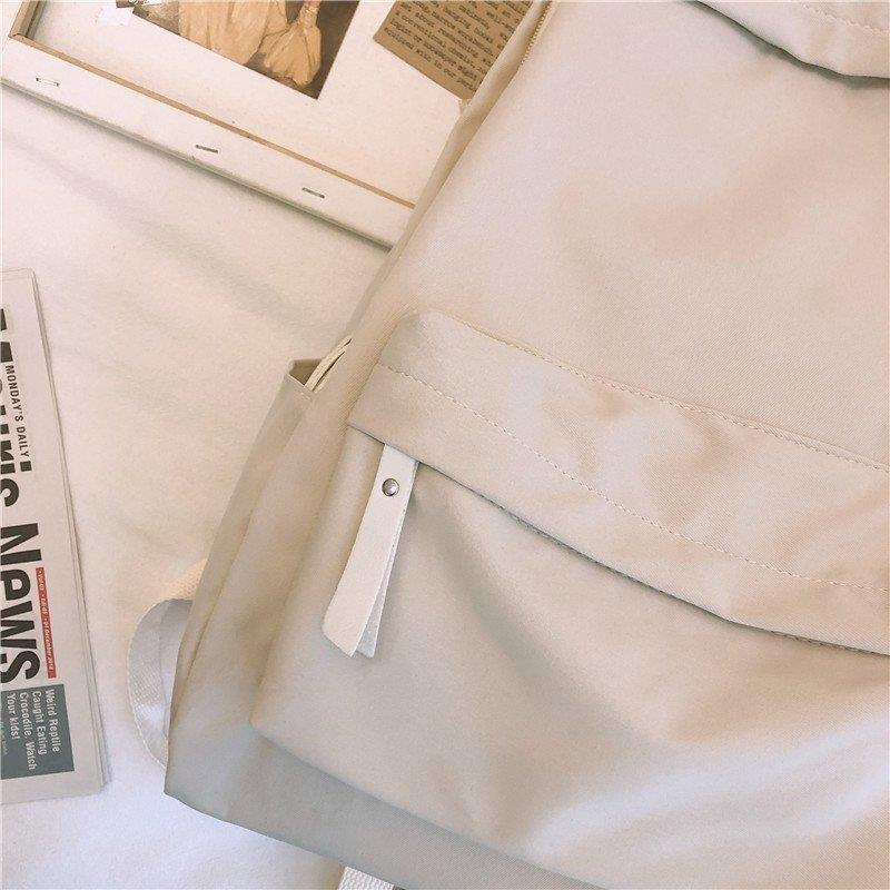 Women's & Men's & Korean Style Solid Color Simple Backpacks