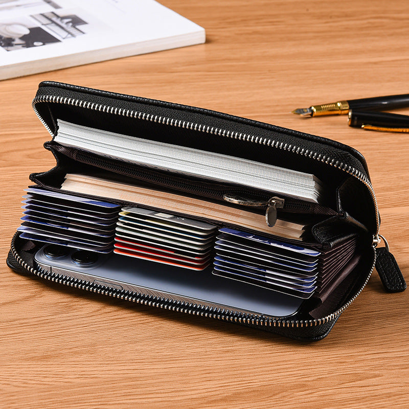 Men's Fashion Long Type Zipper Version Multiple Slots Business Men's Wallet