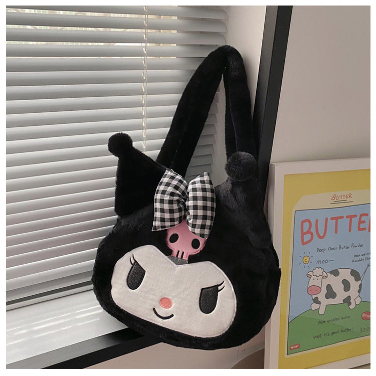 Women's Cute Cartoon Doll Large Capacity Plush Handbags