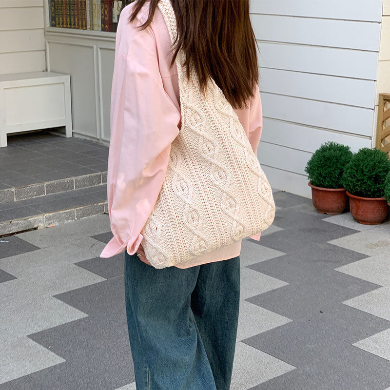 Women's Retro Knitted Handmade Wool Woven Shopping Women's Shoulder Bag