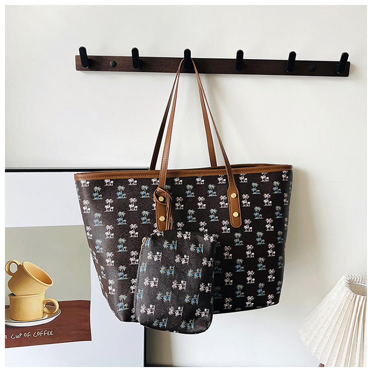 Women's Printed Large Capacity Two-piece Set Simple Western Bags