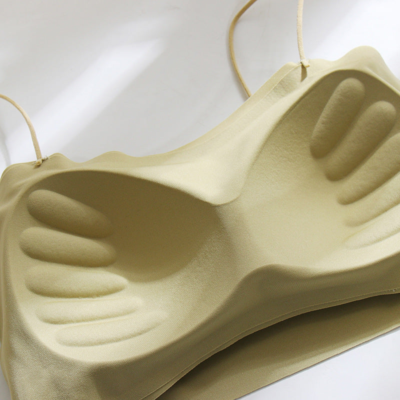 Women's Fixed Cup Backless Simple Comfortable Thin Strap Tube Top Everyday Bras