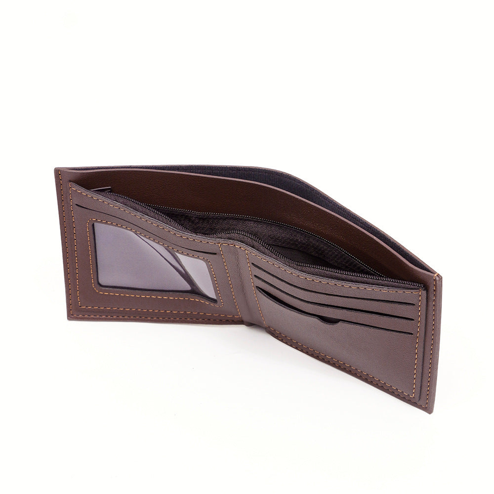 Men's Fashion Green Plaid Horizontal Soft Leather Large Capacity Men's Wallet