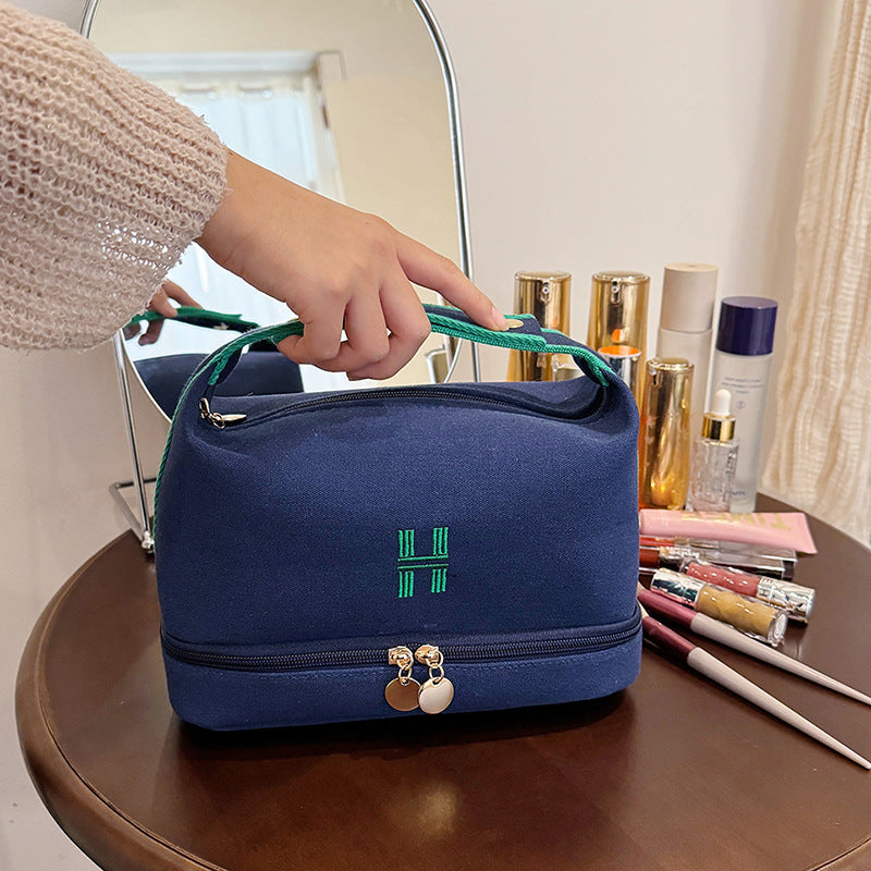 Capacity Portable Storage Double Layer Lunch Makeup Bag