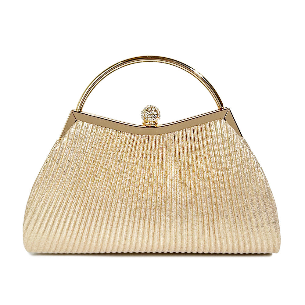 Women's Rhinestone Switch Versatile Party Pleated Handbags