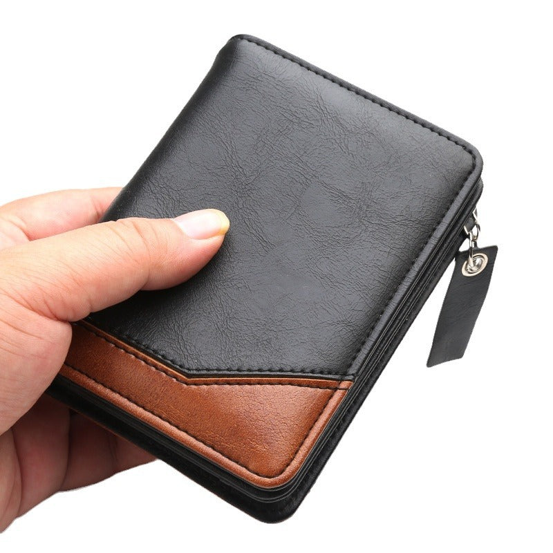Men's Retro Simple Short Chic Green Large Men's Wallets