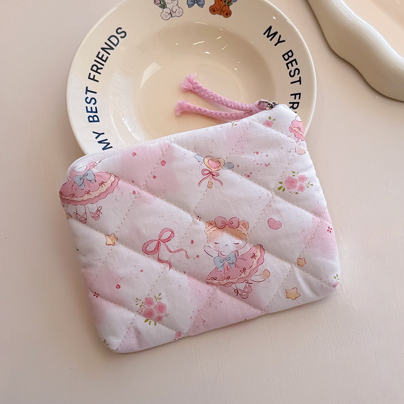 Women's Printed Quilted Weekend Artistic Sanitary Napkin Cotton Bags