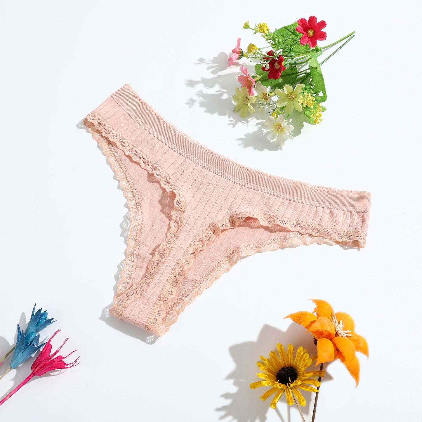Women's Low Waist Hot Bead Cotton Underwear Panties