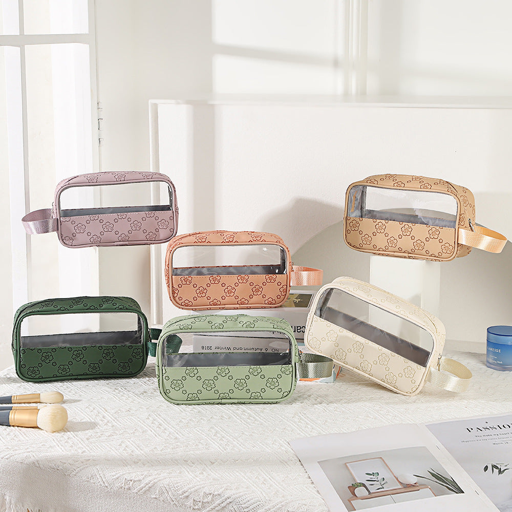 Women's Large Capacity Retro Embossing Storage Portable Outing Makeup Bag