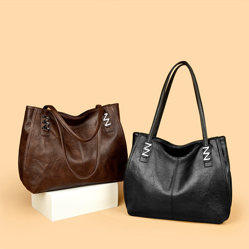 High Sense Soft Leather Mother Large Women's Shoulder Bag