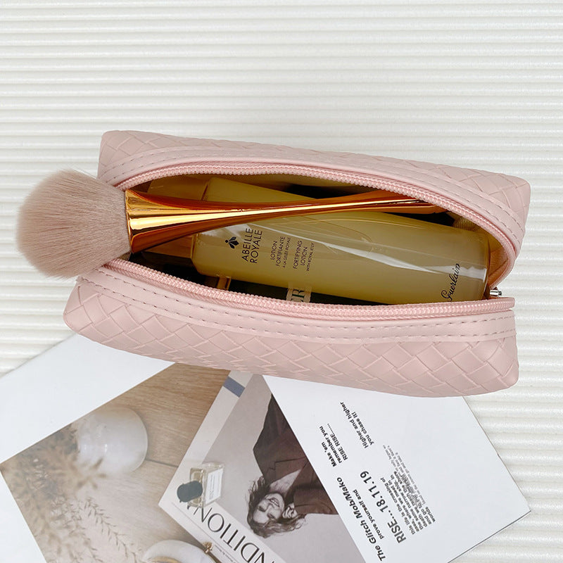 Leather Waterproof Business Trip Large Capacity Portable Brush Makeup Bag