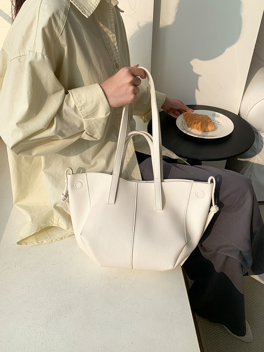 Women's Leather Portable Large Capacity Trendy Fashion Niche Handbags