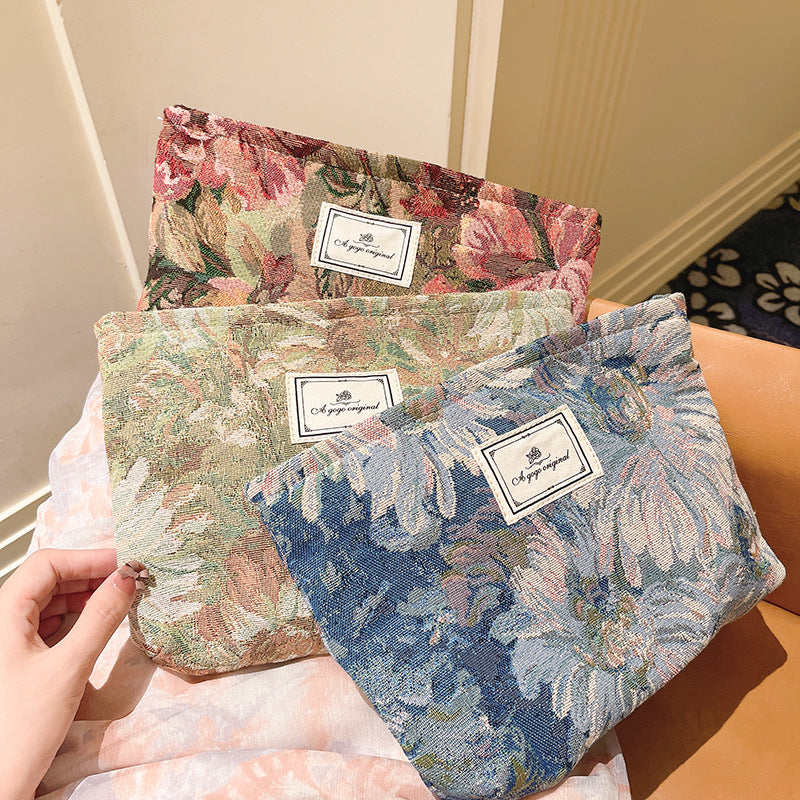 Thickened Figured Cloth Buggy Large Capacity Cosmetic Bags